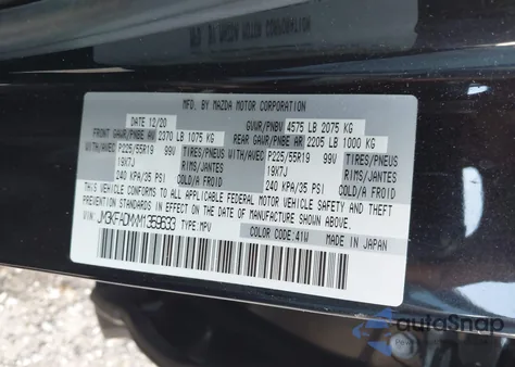 2021 Mazda Cx-5 Grand Touring from USA, damaged, VIN JM3KFADMXM1359633